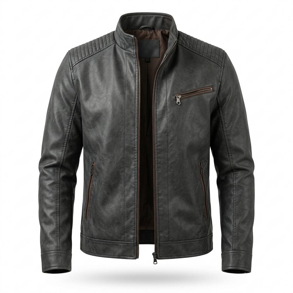 Gentleman Code - Yuvod | Gesteppt Figurbetont Lederjacke Herren