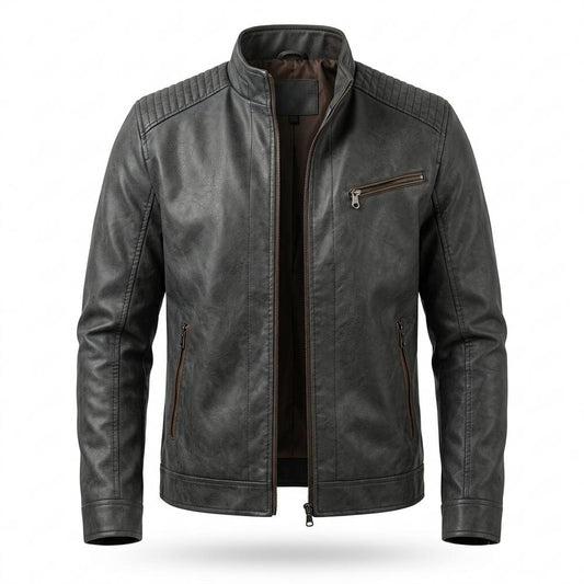 Nobleman Code - Yuvod | Gesteppt Figurbetont Lederjacke Herren