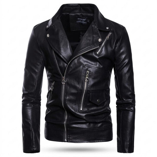 Nobleman Code - Yotak | Asymmetrisch Tailliert Lederjacke Herren