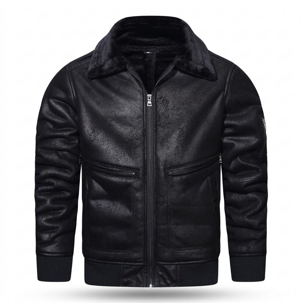 Gentleman Code - Migim | Gefüttert Strukturiert Lederjacke Herren