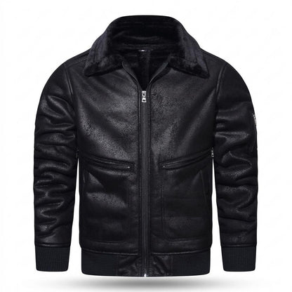 Gentleman Code - Migim | Gefüttert Strukturiert Lederjacke Herren