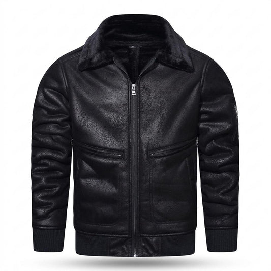 Nobleman Code - Migim | Gefüttert Strukturiert Lederjacke Herren
