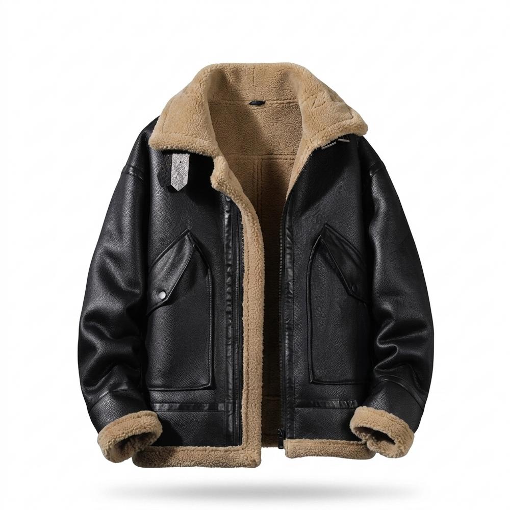 Gentleman Code - Luvin | Warmgefütterte Glatte Lederjacke Herren