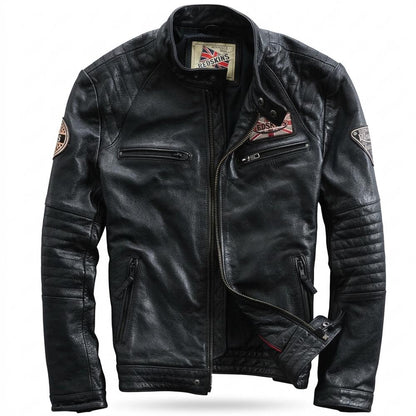 Gentleman Code - Mafil | Gesteppt Tailliert Lederjacke Herren