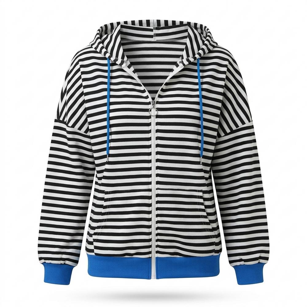 Nobleman Code - Cages | Gestreifter Langärmliger Hoodie Damen