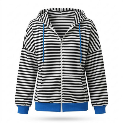 Nobleman Code - Cages | Gestreifter Langärmliger Hoodie Damen