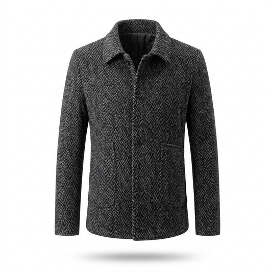 Nobleman Code - Ralav | Fischgratgemustert Gefüttert Jacke Herren