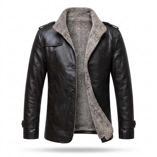 Nobleman Code - Teruv | Gefüttert Geknöpft Lederjacke Herren