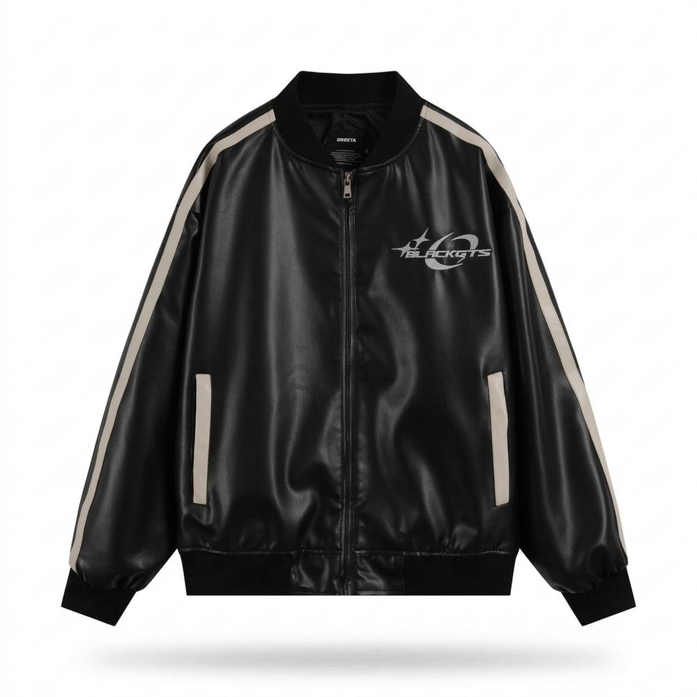 Gentleman Code - Yuzel | Glänzend Gestreift Lederjacke Unisex