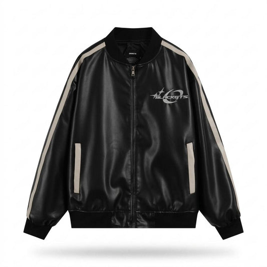Nobleman Code - Yuzel | Glänzend Gestreift Lederjacke Unisex