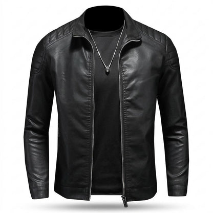 Gentleman Code - Kidik | Gesteppt Tailliert Lederjacke Herren