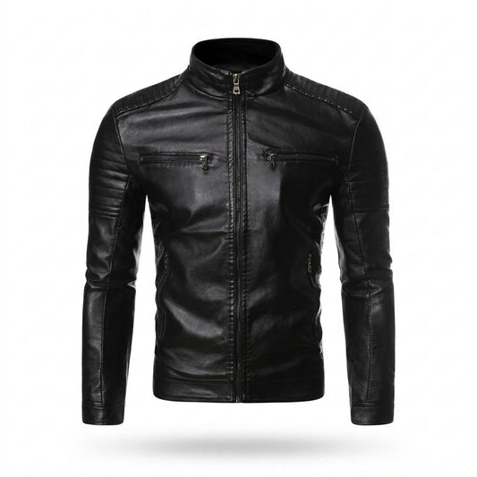 Nobleman Code - Vonat | Wattiert Tailliert Lederjacke Herren