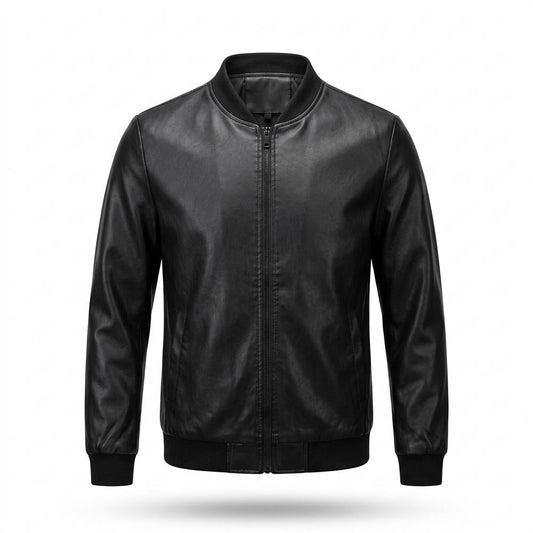 Nobleman Code - Lehud | Glatt Tailliert Lederjacke Herren