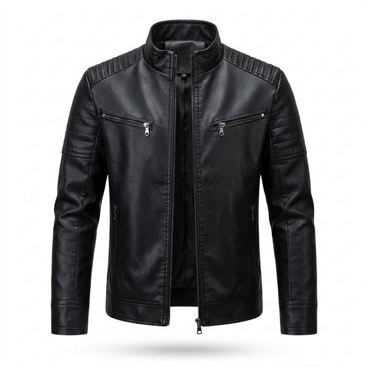 Nobleman Code - Vazem | Gesteppt Tailliert Lederjacke Herren