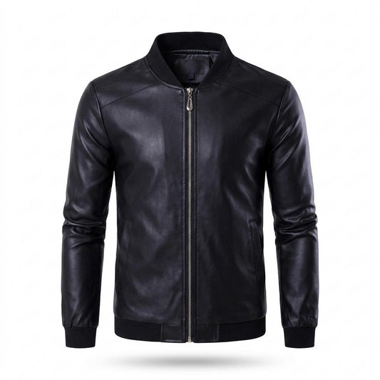 Nobleman Code - Zesev | Glatte Gefütterte Lederjacke Herren