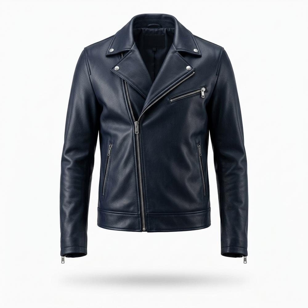 Gentleman Code - Yefan | Asymmetrische Taillierte Lederjacke Herren