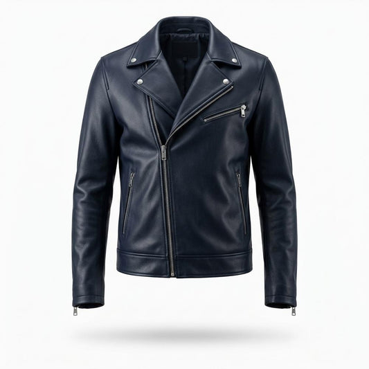 Nobleman Code - Yefan | Asymmetrische Taillierte Lederjacke Herren