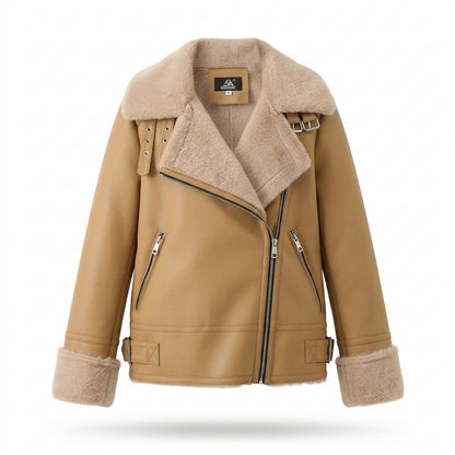 Nobleman Code - Cekov | Gefüttert Asymmetrisch Lederjacke Damen
