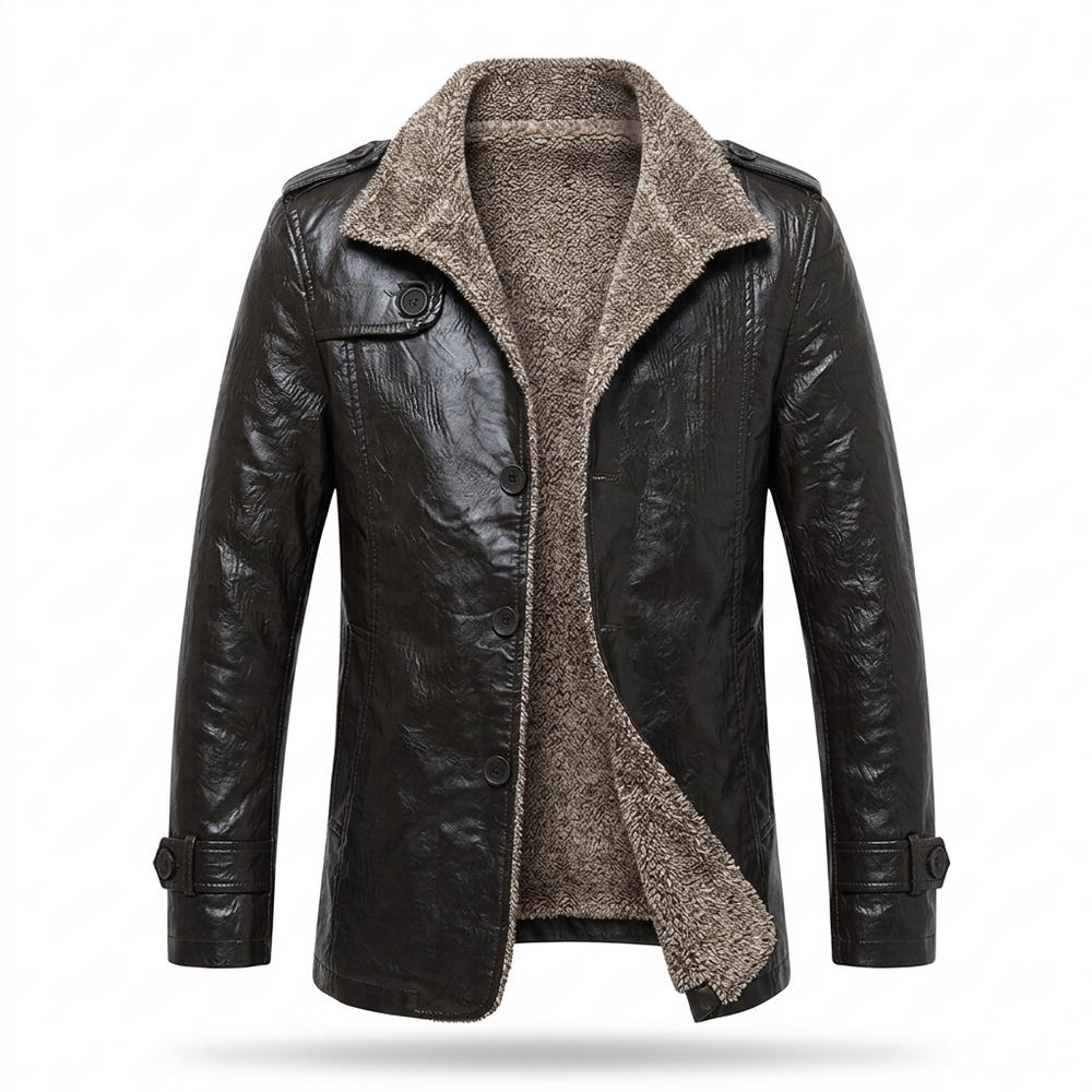 Gentleman Code - Savak | Gefüttert Geknöpft Lederjacke Herren