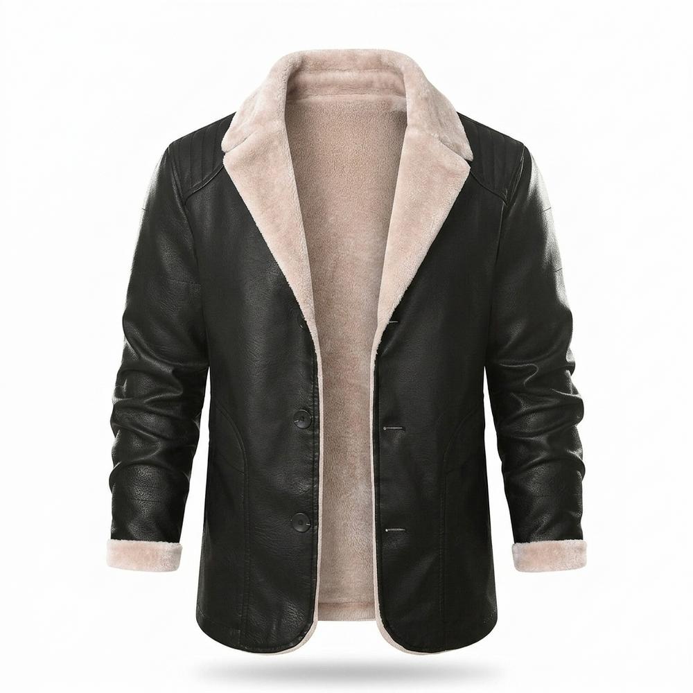 Gentleman Code - Masil | Gefütterte Geknöpfte Lederjacke Herren