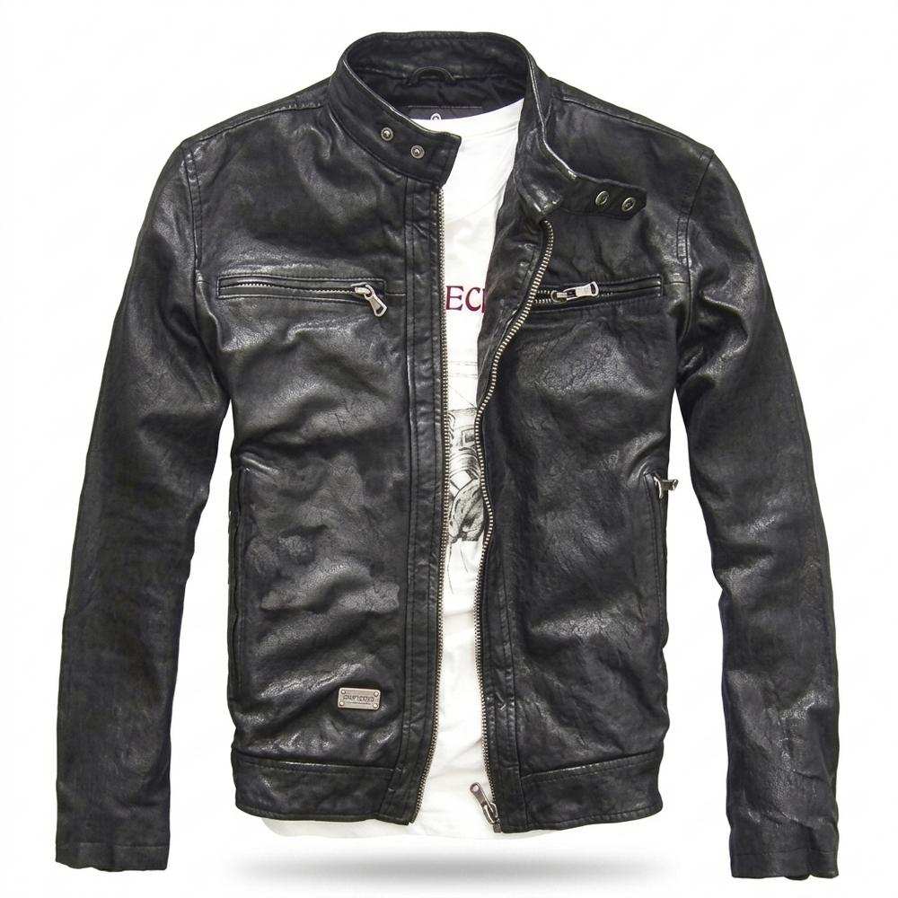 Gentleman Code - Tuzos | Strukturiert Figurbetont Lederjacke Herren