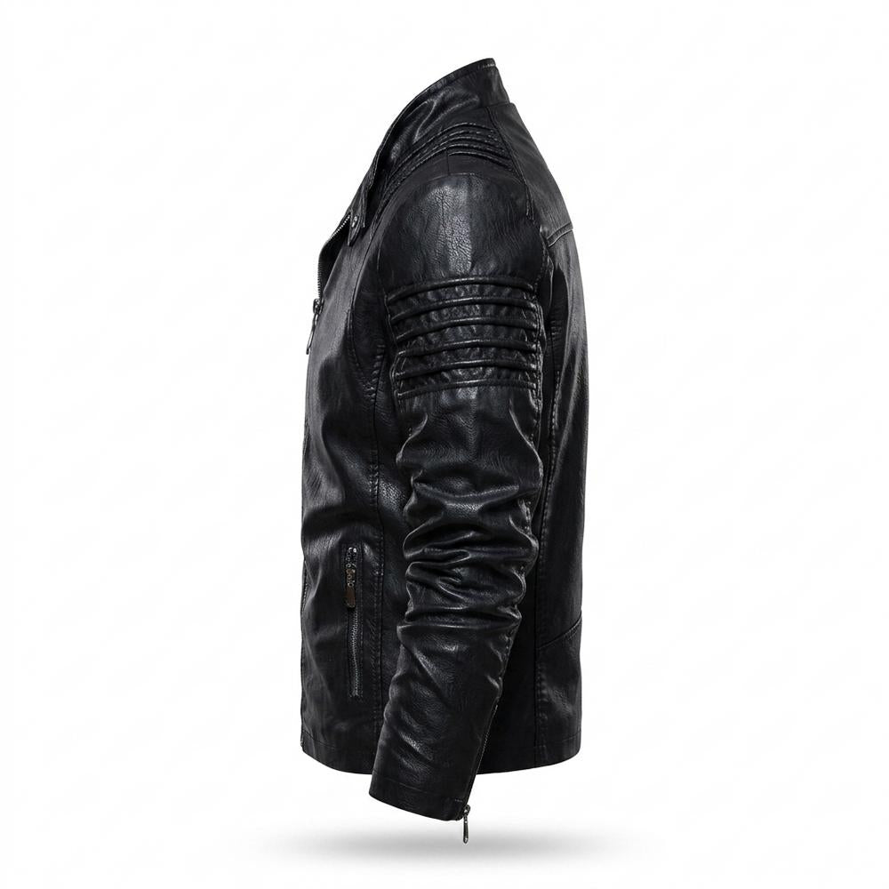 Gentleman Code - Kalev | Gesteppte Taillierte Lederjacke Herren
