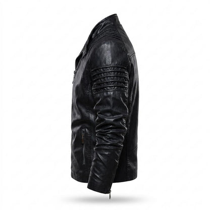 Gentleman Code - Kalev | Gesteppte Taillierte Lederjacke Herren