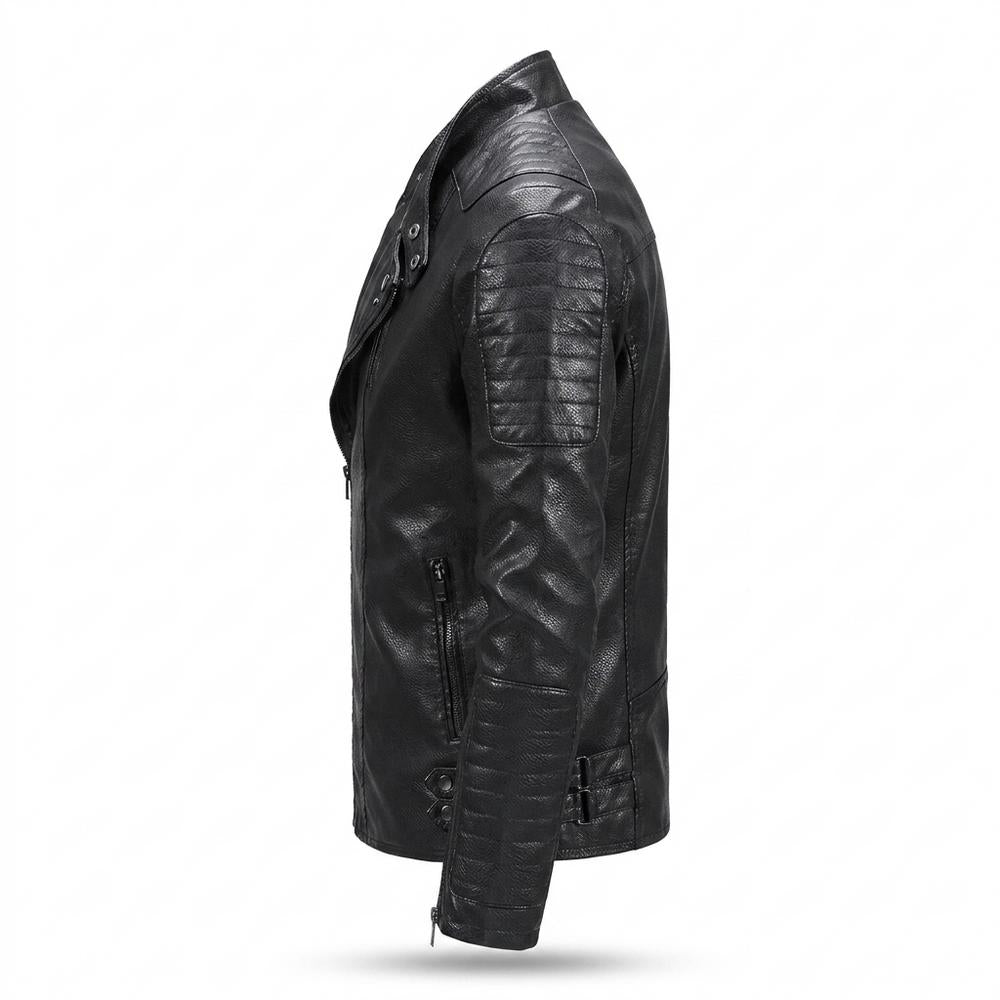Gentleman Code - Yiwal | Asymmetrisch Gesteppt Lederjacke Herren
