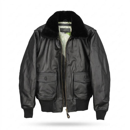 Gentleman Code - Aupod | Gefüttert Genarbt Lederjacke Herren