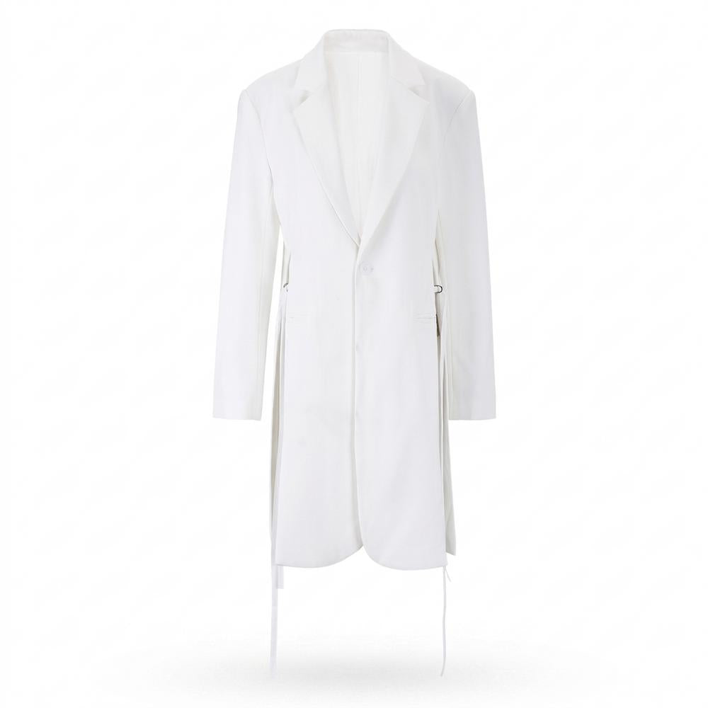 Gentleman Code - Yubud | Seitlich Geschlitzter Einknöpfiger Mantel Unisex