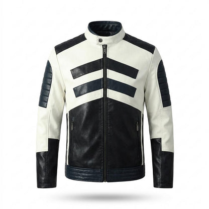 Gentleman Code - Dalam | Farbblockiert Gesteppt Lederjacke Herren