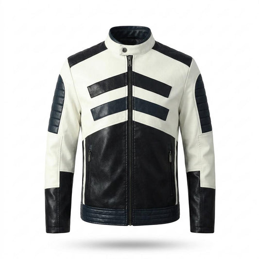 Gentleman Code - Dalam | Farbblockiert Gesteppt Lederjacke Herren