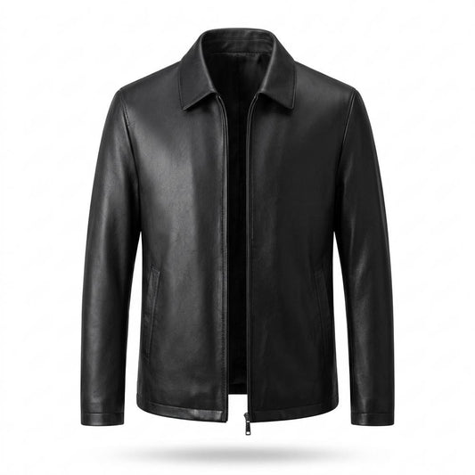 Nobleman Code - Rirot | Klassisch Glatt Lederjacke Herren