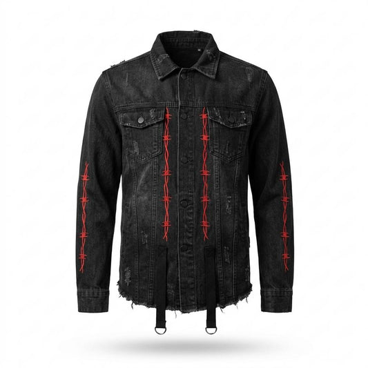 Nobleman Code - Remev | Bedruckt Ausgefranst Jacke Unisex