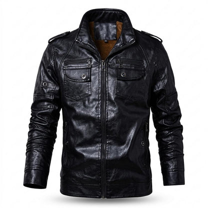 Gentleman Code - Tubol | Gefüttert Reißverschluss Lederjacke Herren