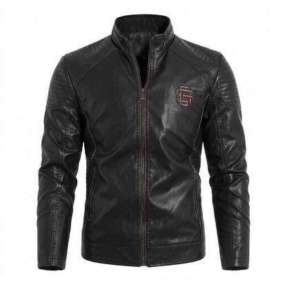 Gentleman Code - Mibud | Gesteppt Bestickt Lederjacke Herren