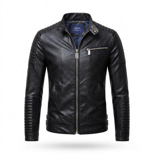 Nobleman Code - Visik | Tailliert Gesteppt Lederjacke Herren
