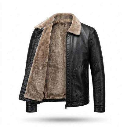 Gentleman Code - Kanol | Gefütterte Shearling Lederjacke Herren