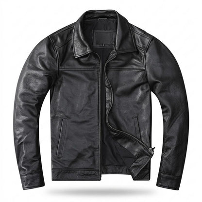 Gentleman Code - Zesil | Genarbte Gefütterte Lederjacke Herren