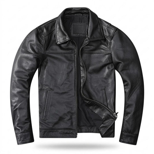 Nobleman Code - Zesil | Genarbte Gefütterte Lederjacke Herren