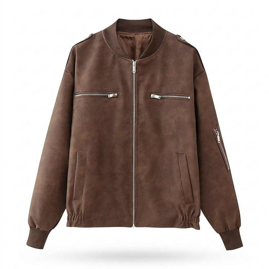 Nobleman Code - Tumev | Gefütterte Locker Geschnittene Wildleder-Jacke Unisex