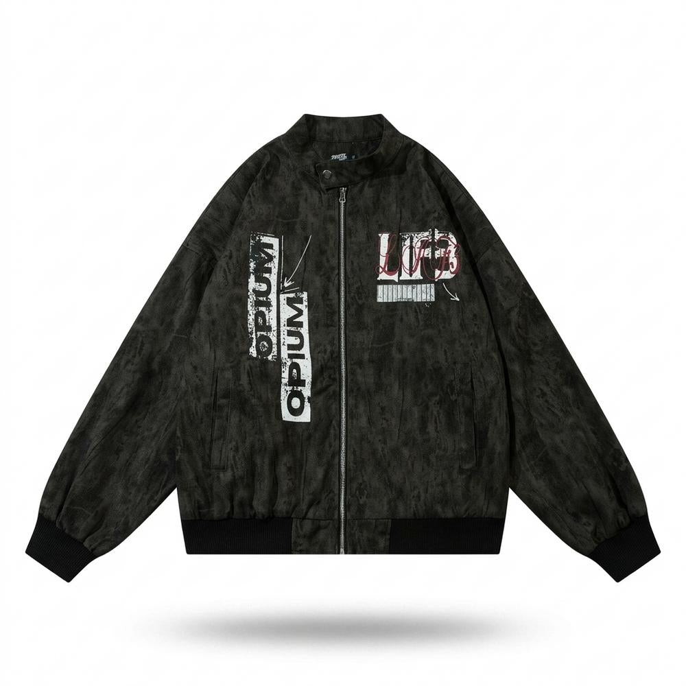 Gentleman Code - Soser | Strukturiert Bedruckt Wildleder-Jacke Unisex