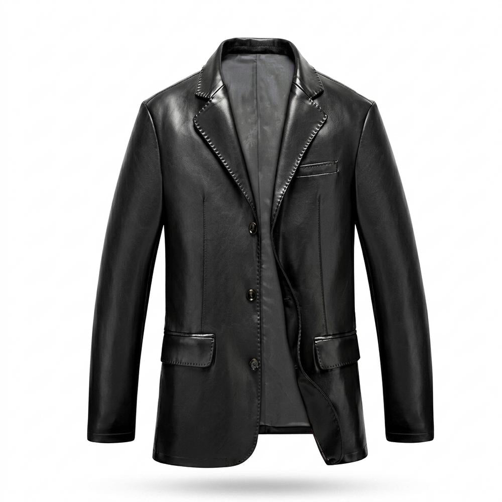 Gentleman Code - Zetav | Gezackt Geknöpft Lederjacke Herren