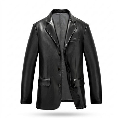 Gentleman Code - Zetav | Gezackt Geknöpft Lederjacke Herren