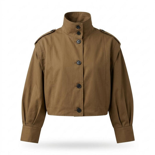 Nobleman Code - Newor | Kurzgeschnittene Hochgeschlossene Jacke Damen