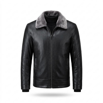Gentleman Code - Cobat | Gefüttert Reißverschluss Lederjacke Herren