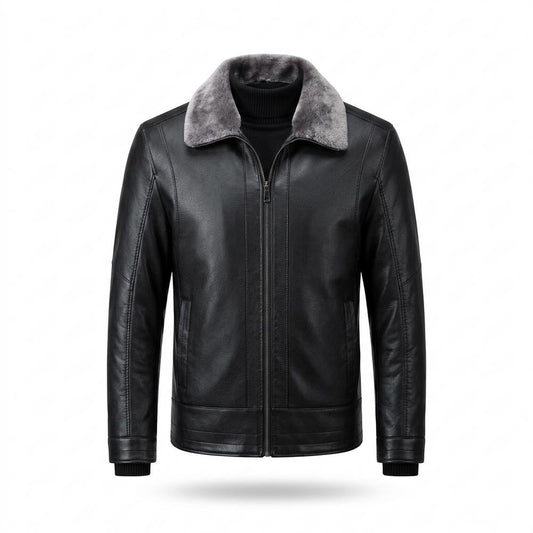 Gentleman Code - Cobat | Gefüttert Reißverschluss Lederjacke Herren