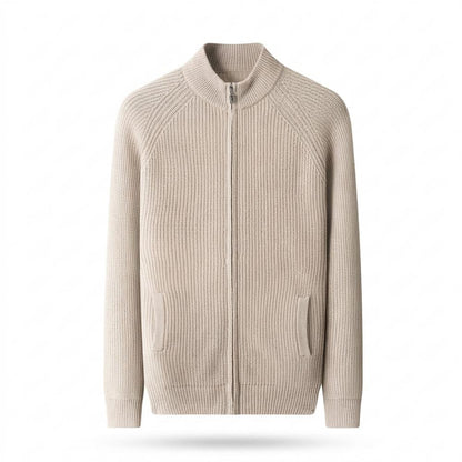 Gentleman Code - Aefed | Gerippte Reißverschluss Strickjacke Herren