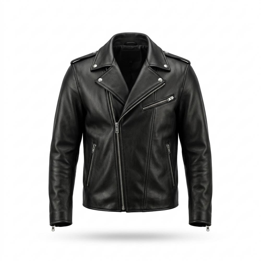 Gentleman Code - Lifok | Asymmetrisch Geknöpft Lederjacke Herren