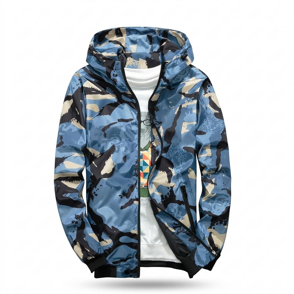 Gentleman Code - Nadum | Gemusterte Kapuzen Jacke Herren